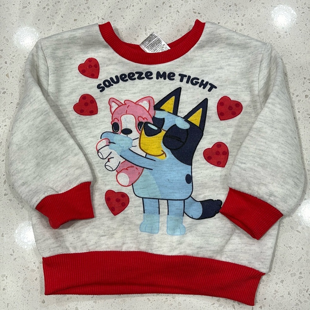Bluey - Valentines Sweatshirt - Used Good condition - 12 Mo